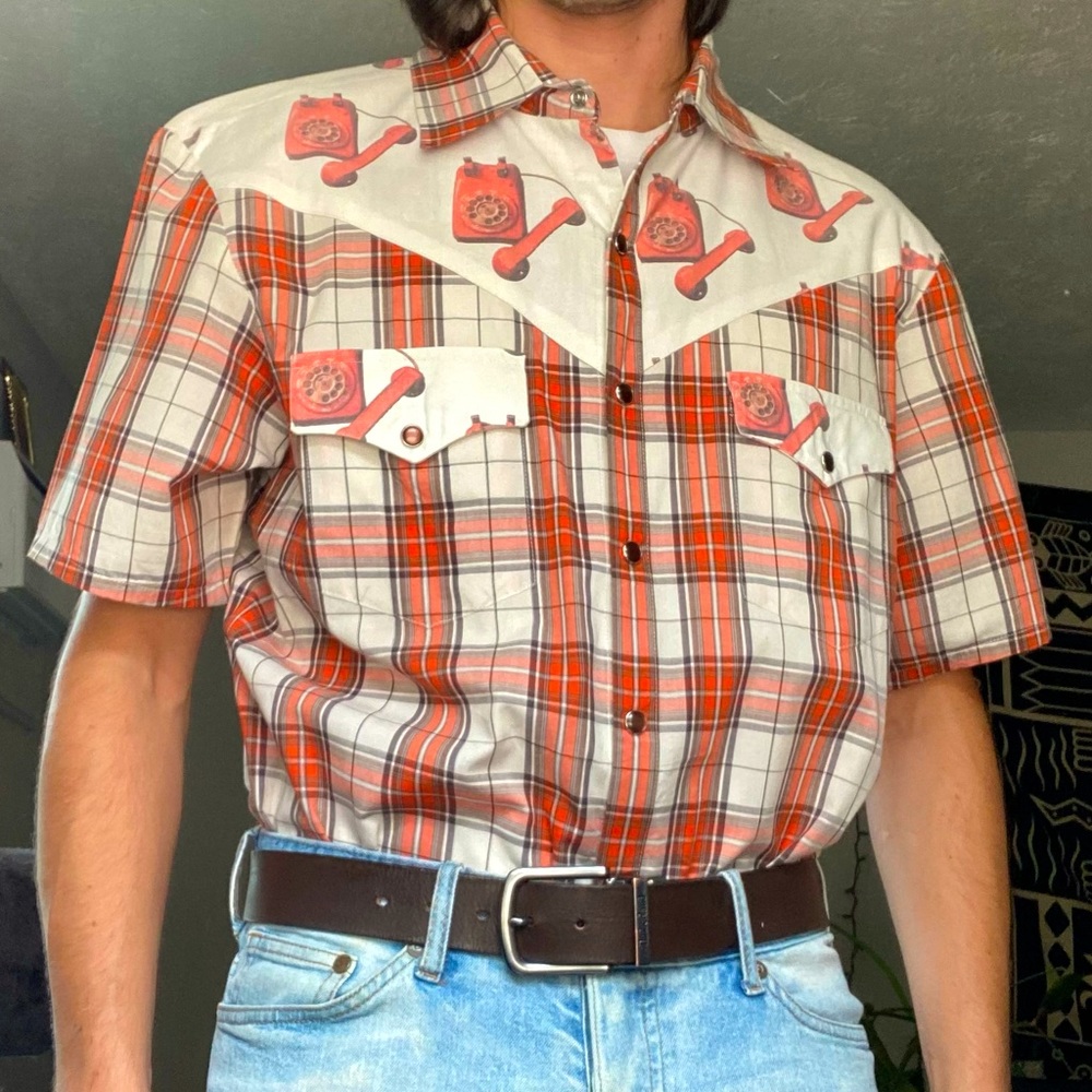 Western Vintage Style Telephone Shirt